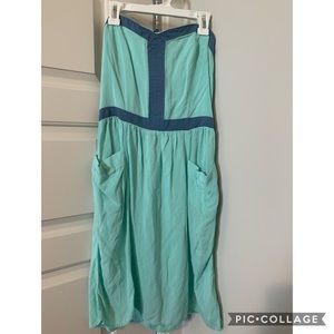 Strapless Dress with Pockets